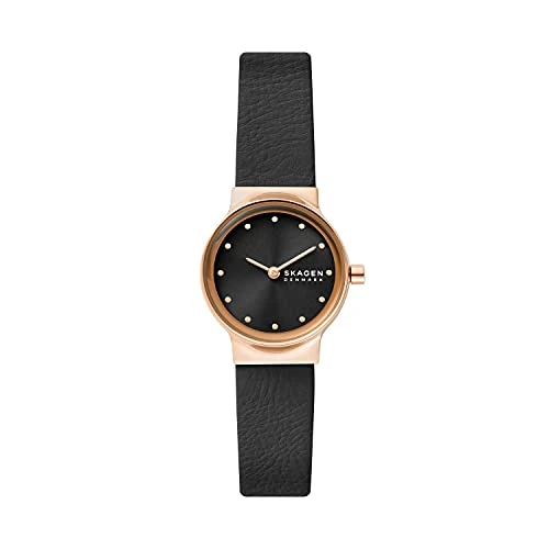 Skagen Women's Freja Two-Hand Black Eco Leather Watch (Model: SKW3004)