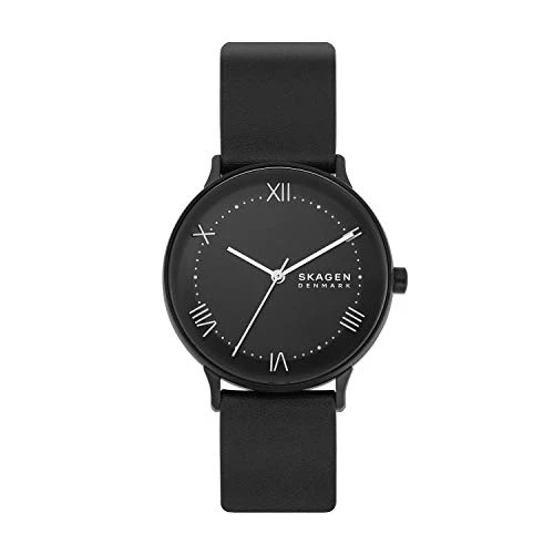 Skagen Men's Nillson Quartz Analog Stainless Steel and Leather Watch, Color: Black (Model: SKW6623)