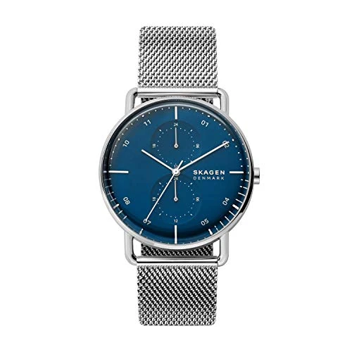 Skagen Men's Quartz Watch with Stainless Steel Mesh Strap, Silver, 22 (Model: SKW6690)
