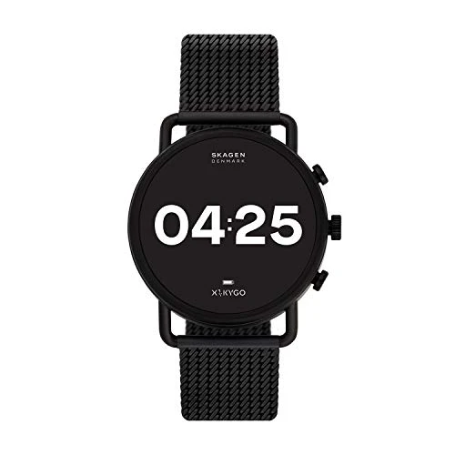 Skagen Men Falster 3 Stainless Steel Mesh Touchscreen Smart Watch, Color Black (Model: SKT5207)