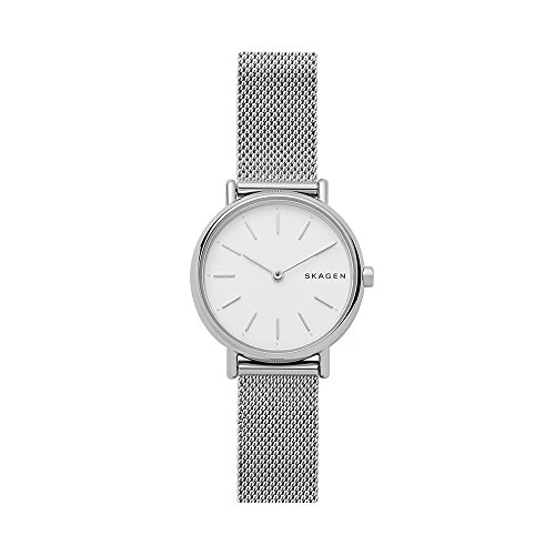 Skagen Women's Signatur Quartz Analog Stainless Steel and Stainless Steel Mesh Watch, Color: Silver...