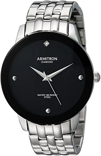 Armitron Men's Diamond Accented Silver-Tone Bracelet Watch