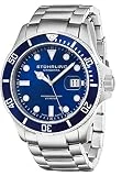 Stuhrling Original Men's 417.03 Aquadiver Regatta Espora Swiss Quartz Stainless Steel Dive Watch