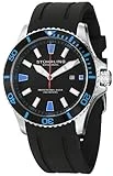 Stuhrling Original Men's 706.02 Aquadiver Regatta Quartz Date Blue Accent Rubber Strap Diver Watch