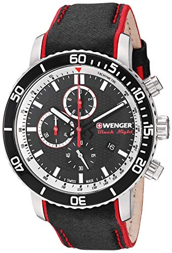 Wenger Men's 01.1843.105 Roadster Black Night Analog Display Swiss Quartz Black Watch