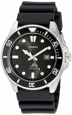 Casio Mens Black Analog Anti Reverse Bezel Watch